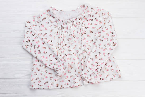 istock Pajama top with ruffle collar 891618760