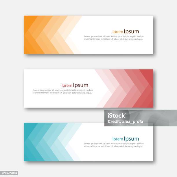 Set Of Abstract Design Banner Template Stock Illustration - Download Image Now - Web Banner, Header - Design Element, Border - Frame