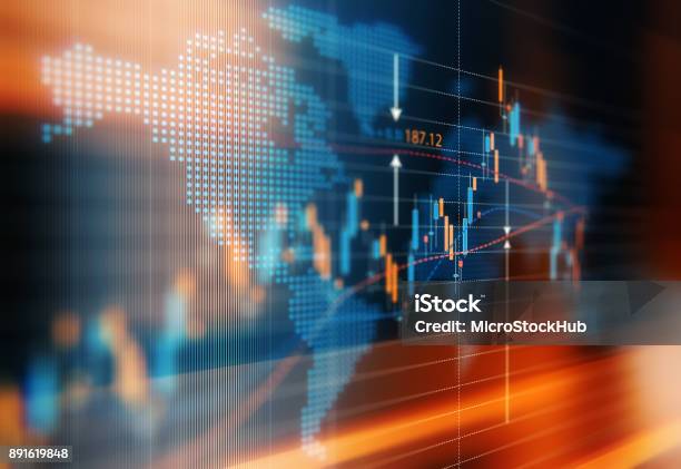 Foto de Tendências Do Mercado Global e mais fotos de stock de Negócios Internacionais - Negócios Internacionais, Finanças, Bolsa de valores e ações