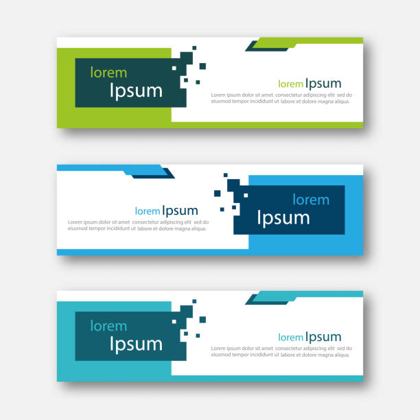 Set of abstract design banner template. Set of abstract design banner template. Three different colors. Vector illustration, eps10. colorful page borders stock illustrations