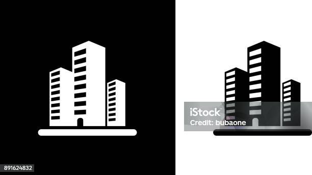 Three Office Buildings Stock Illustration - Download Image Now - Icon Symbol, Building Exterior, Skyscraper