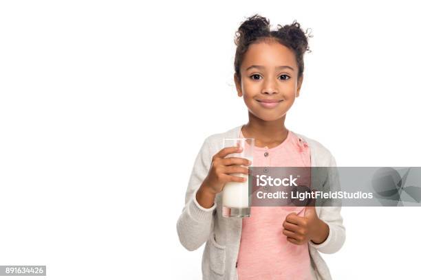 Child Drinking Milk Stock Photo - Download Image Now - Milk, Child, Girls