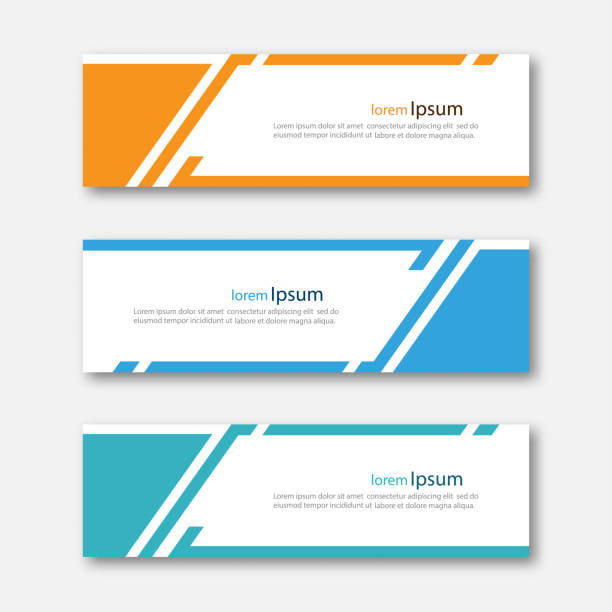 Set of abstract design banner template. Set of abstract design banner template. Three different colors. Vector illustration. colorful page borders stock illustrations