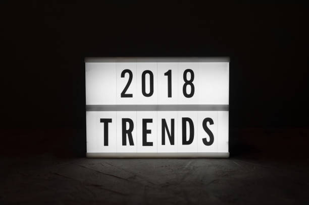 istock Trends 2018 - text on a luminous display in the dark. 891657106