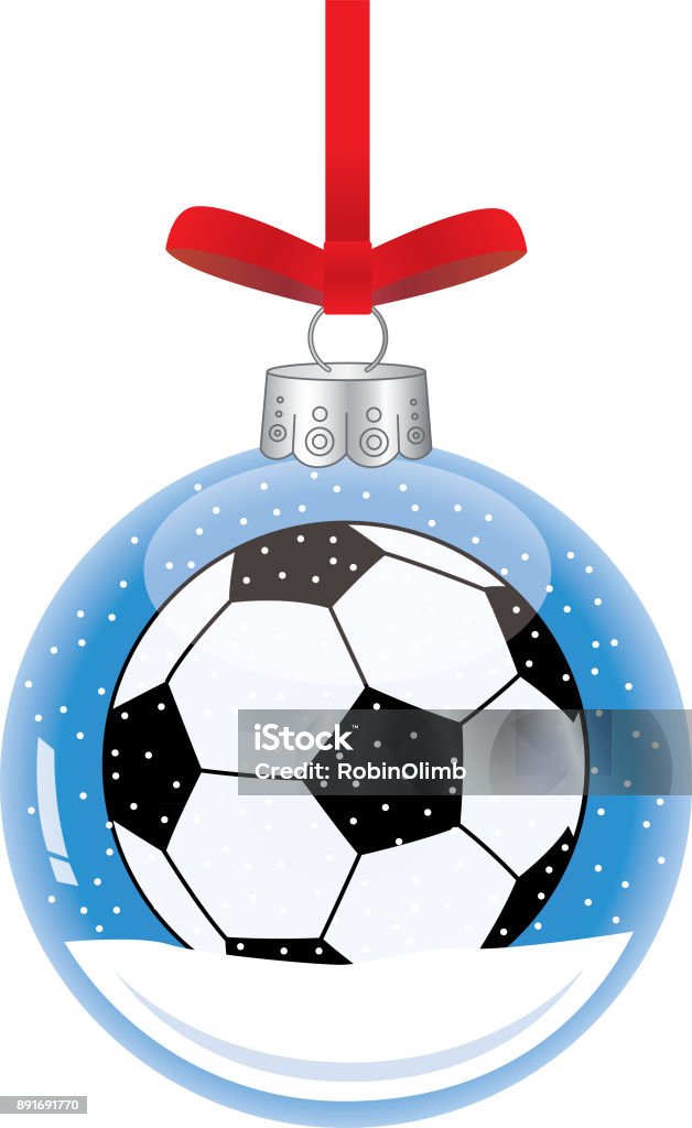 Soccer Ball Verre Ornement De Noël Vecteurs libres de droits et plus d'images vectorielles de Football - Football, Noël, Hiver - iStock