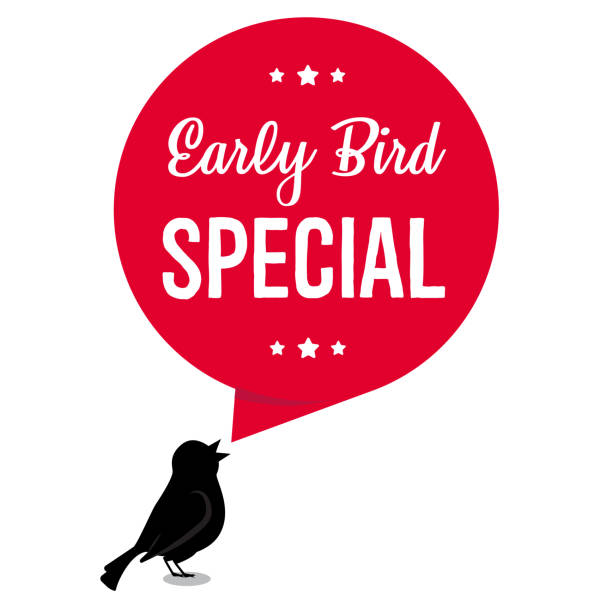 얼 리 버드 특별 할인 판매 이벤트 배너 또는 포스터 - the early bird catches the worm stock illustrations