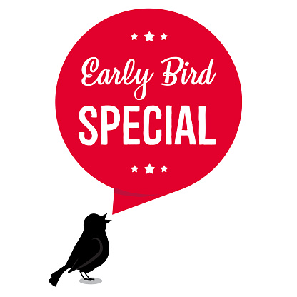 Early Bird Special discount sale event banner or poster illustration