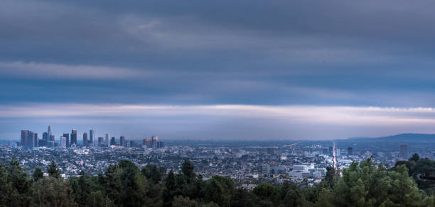 istock Panoramic view of Los Angeles downtown skyline at sunset 891707712