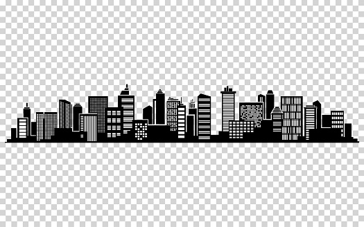 Vector city silhouette. Cityscape vector design. Skyline architecture