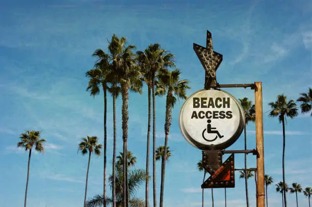Photo of beach access sign