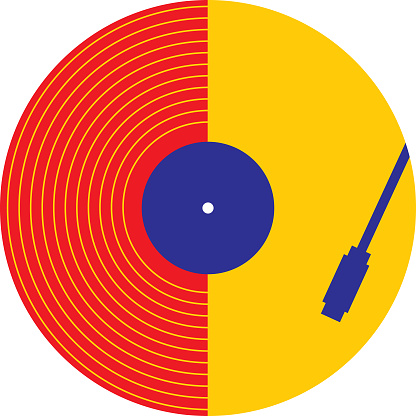 Vector illustration of a colorful abstract record playing.