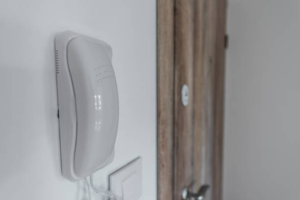 istock Entrance door intercom on waal in front of flat 891746808