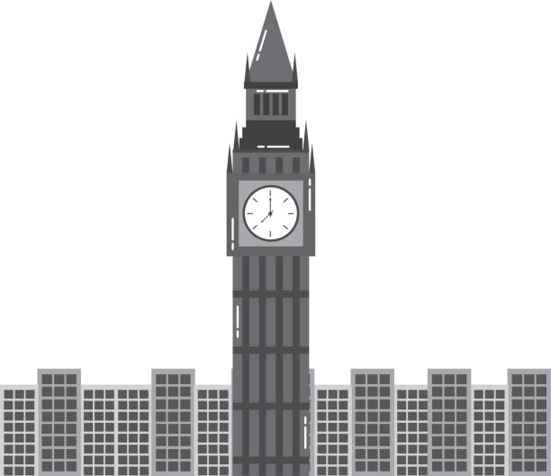 london big ben uhrturm berühmte gebäude stadt - big ben london england tower clock tower stock-grafiken, -clipart, -cartoons und -symbole