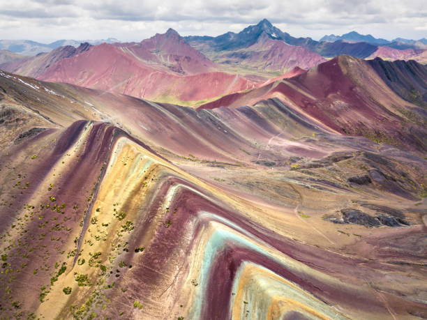 istock Rainbow mountain in Peru, aerial view 891791750