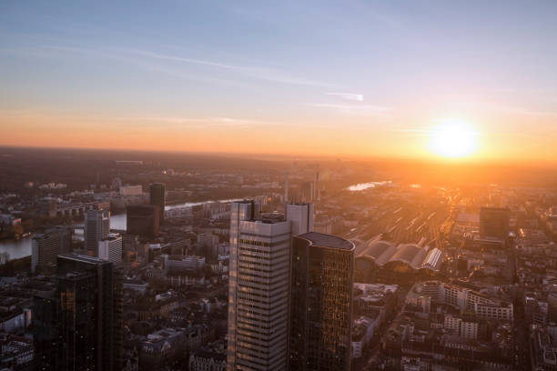 istock frankfurt germany evening sundown from above 891803730