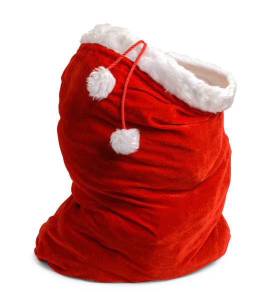 borsa santa aperta - santas sack foto e immagini stock