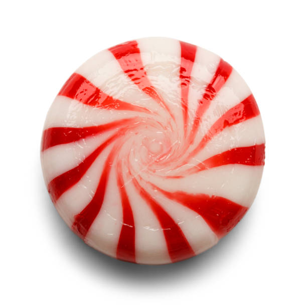 Peppermint One Piece of Peppermint Candy Isolated on White Background. peppermint stock pictures, royalty-free photos & images