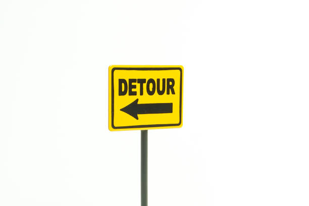 istock Mark of the detour. white background 891807594