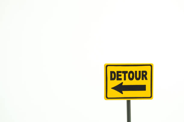 istock Mark of the detour. white background 891807640