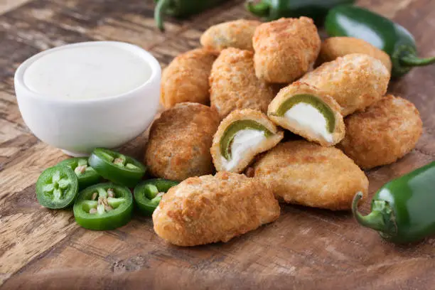 Jalapeno Poppers on Wooden Board