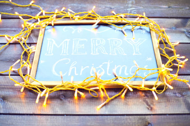 istock Decorated blackboard with Merry Christmas text 891843526