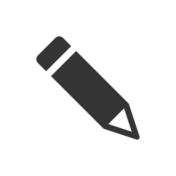 ilustraciones, imágenes clip art, dibujos animados e iconos de stock de icono de lápiz - instrumento de escribir con tinta