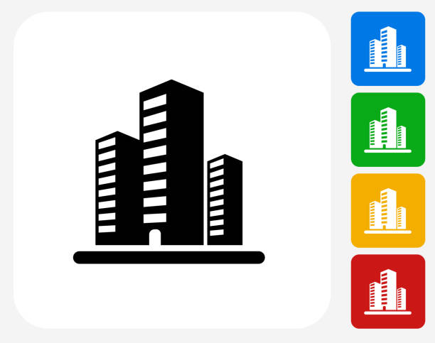Three Building Icon 140+ Three Buildings Icon Flat Graphic Design Stock Illustrations ...