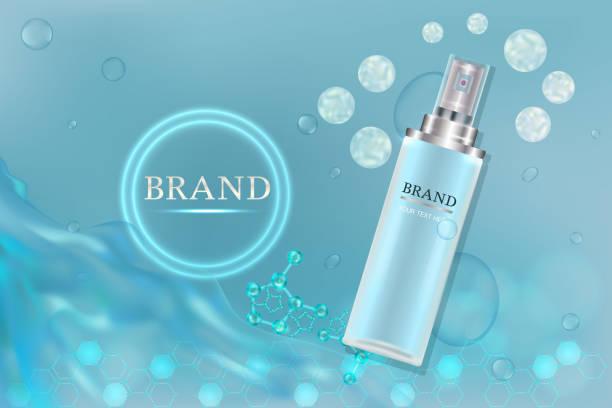 istock Cosmetic container with advertising background ready to use, luxury skin care ad. Vector illustration. 891875300