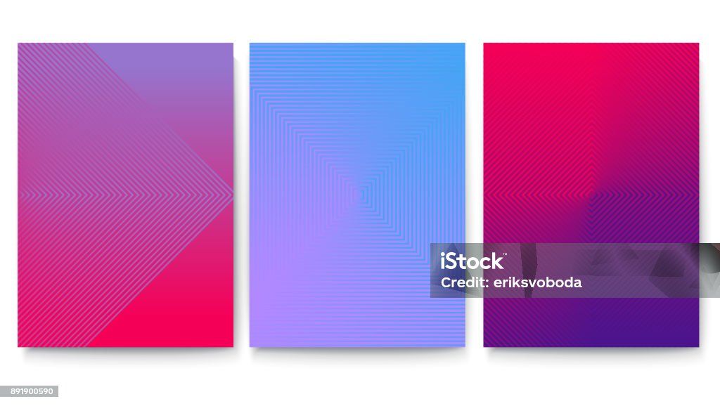 Minimalistic covers set with gradient backdrop. Posters with abstract geometric design. Vector banners ready for print, 3D illustration Minimalistic covers set with gradient backdrop. Posters with abstract geometric design. Vector banners ready for print, 3D illustration. Backgrounds stock vector