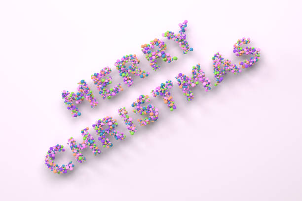 istock Merry Christmas words from colorful balls on white background 891900724
