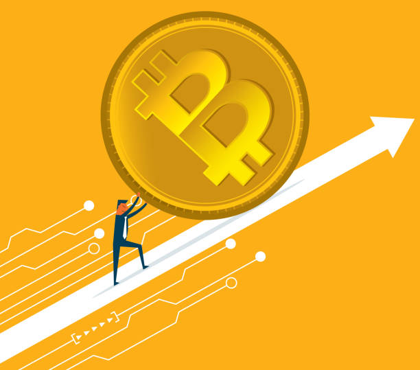 롤링 bitcoin-사업가 - business currency clambering success stock illustrations