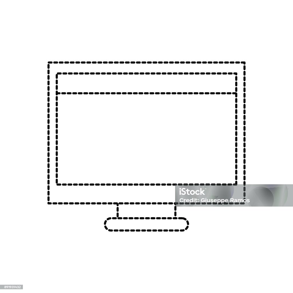 Dotted Shape Computer Technology With Screen And Webside Design Stock ...
