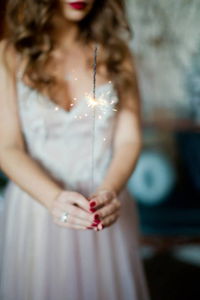 istock woman holding burning sparklers 891937176