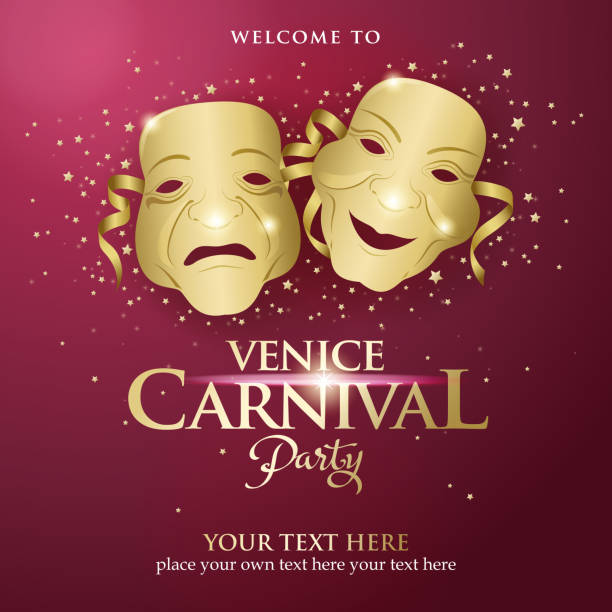 ilustrações, clipart, desenhos animados e ícones de festa de carnaval de veneza - venice italy flash