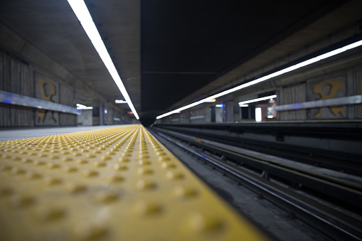 Empty subway in Montreal Canada