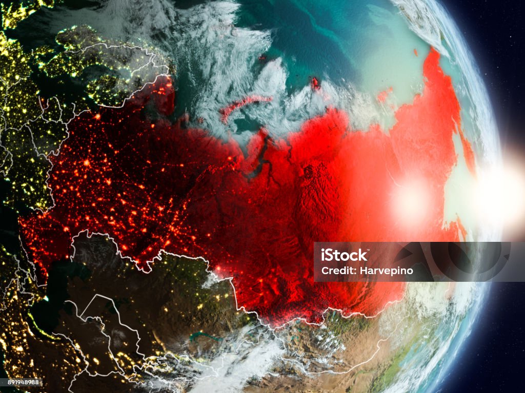 Rusland tijdens zonsopgang - Royalty-free Rusland Stockfoto