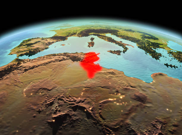 istock Tunisia on planet Earth in space 891949850