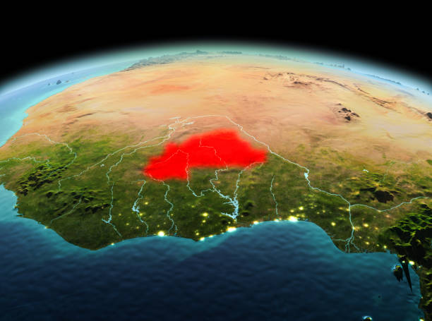 istock Burkina Faso on planet Earth in space 891949858