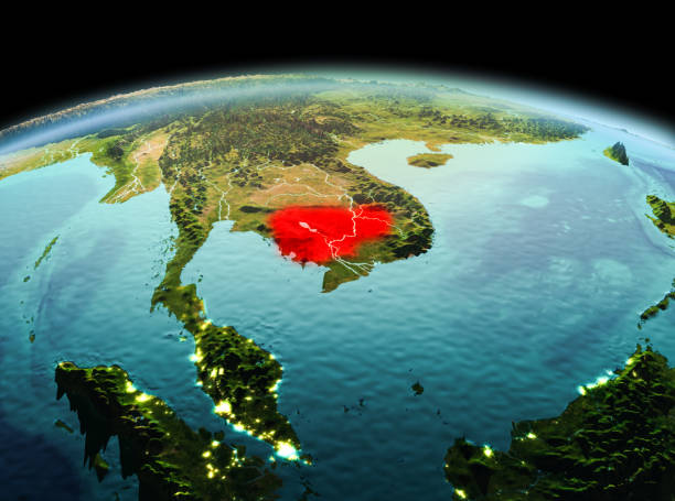 istock Cambodia on planet Earth in space 891949908