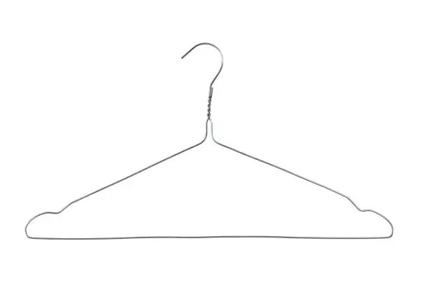 Wire coat hanger isolated on white background