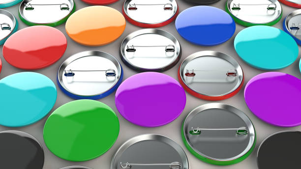 istock Blank colorful badges on white background 891955972