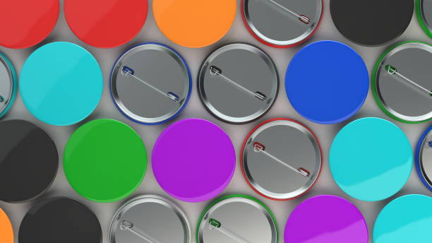 istock Blank colorful badges on white background 891956076