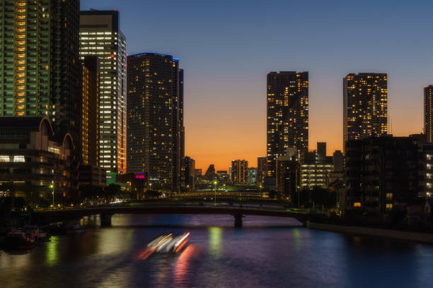 View of Tokyo at Twilight from Asashio-Ohashi Bridge