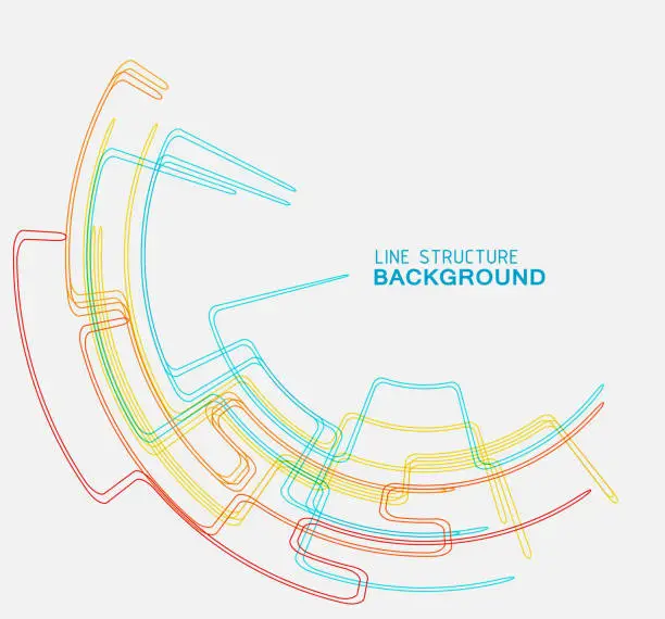 Vector illustration of curve line structure background