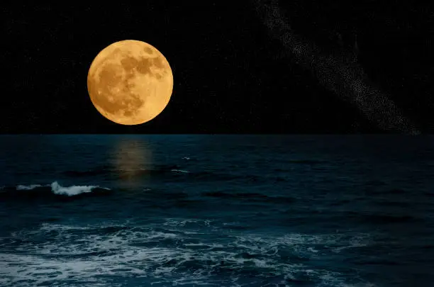 Photo of Full moon from the sea