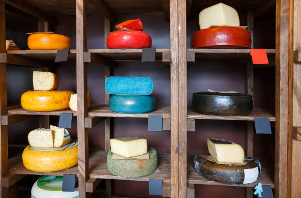 istock Cheese shop shelves, large assortment 891989070