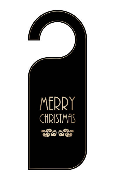 ilustraciones, imágenes clip art, dibujos animados e iconos de stock de pomo de la puerta especial para navidad, diseño vectorial - do not disturb sign