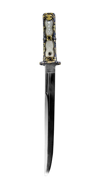istock Small antique japan sword on a white background 892003468