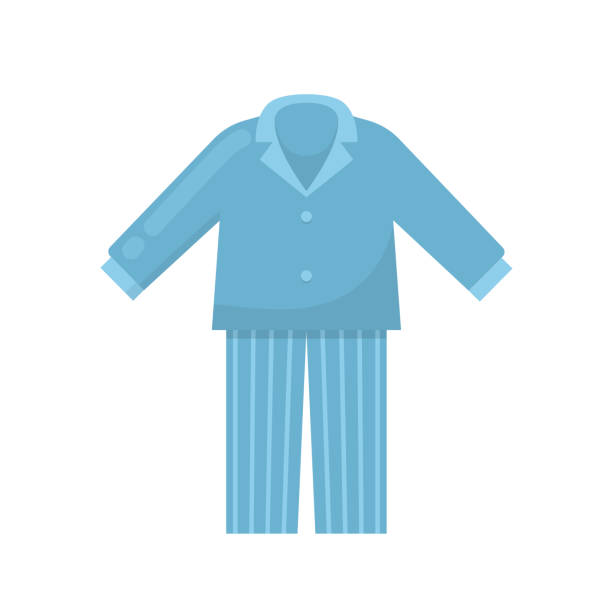 illustrations, cliparts, dessins animés et icônes de pyjamas pour hommes, chemise de nuit, chemise, vêtements maison, costume de nuit de sommeil - silhouette isolated pants adult