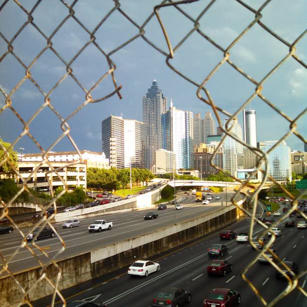 A broken fence view of Atlanta